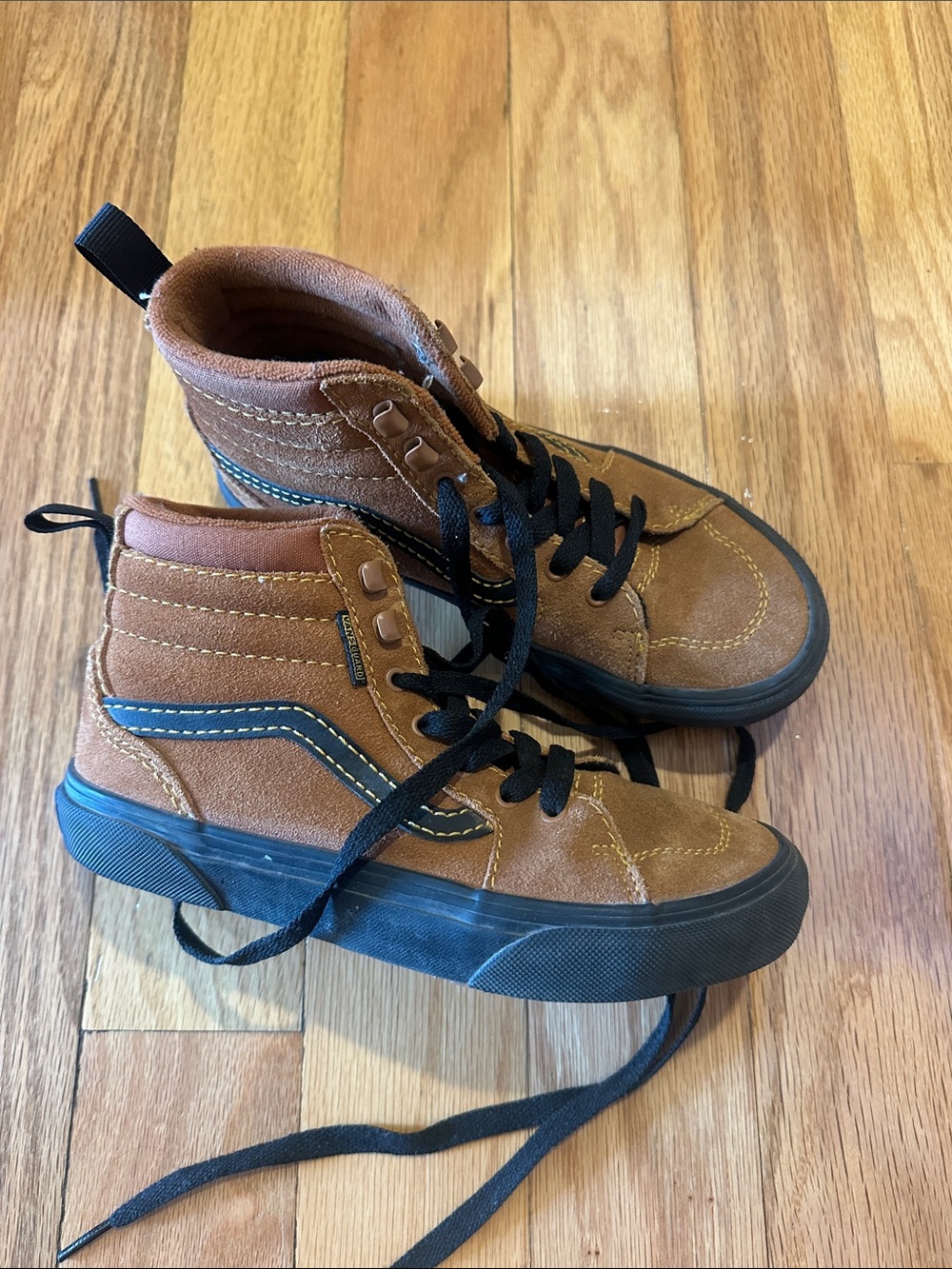 Vans Kids Brown High-Top Sneakers with Black Accents